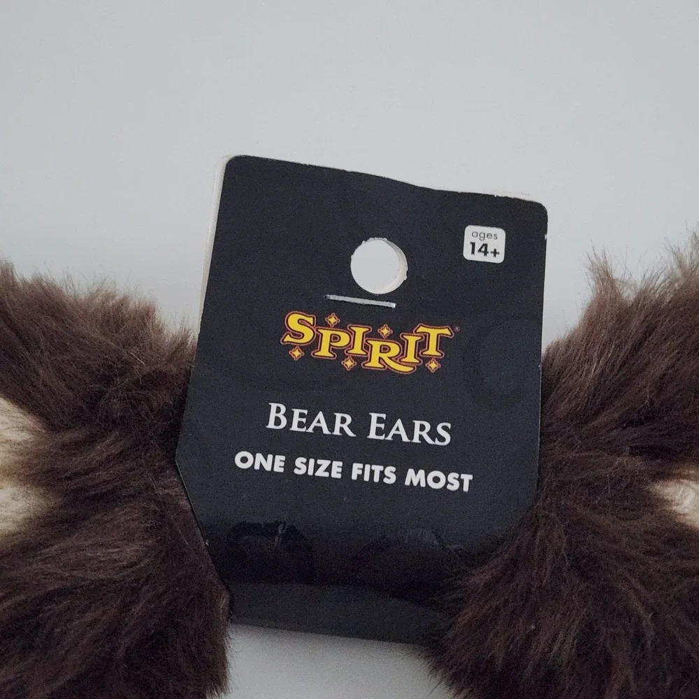 NEW‎ Spirit Halloween Brown Faux Fur Bear Ears Headband Costume Accessory OS